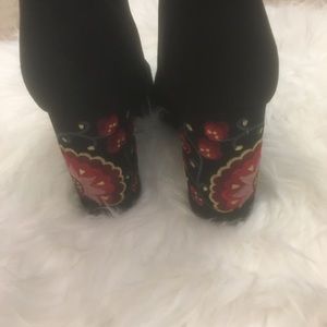 Embroidered Ankle Boots